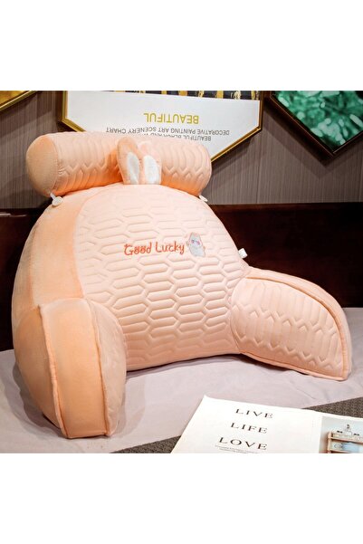 Flippy Multifunctional Pillow, Flippy, Bed Backrest, Medium, 60 x 40 cm, Latex, Rabbit Pattern, Pink