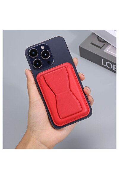 Flippy MagSafe Wallet for Cards with Integrated Stand, Red