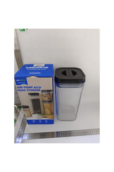 Flippy Food Storage Box — Container 2.5 L, Transparent with Black Lid