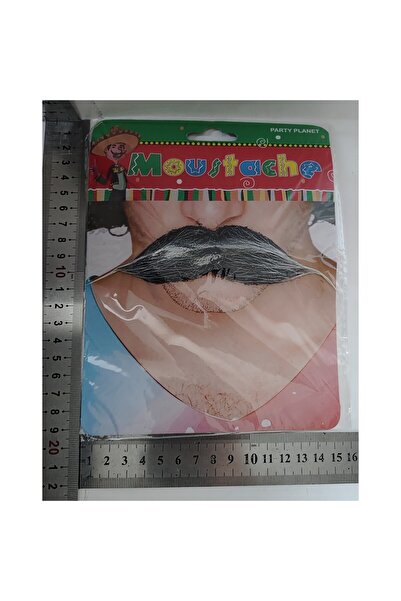 Flippy Fake Mustache for Disguises, Flippy, Themed Parties, Self-Adhesive, 13 x 3 cm, Model 2, Black/White