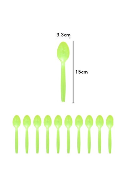 Flippy Set of 10 Disposable Spoons Dino Park Collection 15 x 3.3 cm PE Plastic Multicolor