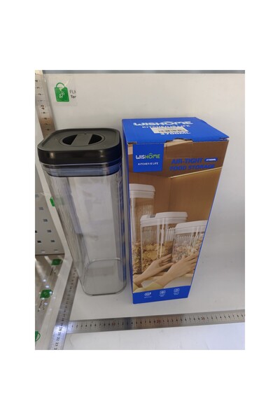 Flippy Food Storage Container, 3.7 L, Transparent with Black Lid