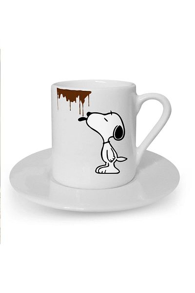 Kumbara Hediyelik Snoopy Dogg Printed White Turkish Coffee Cup