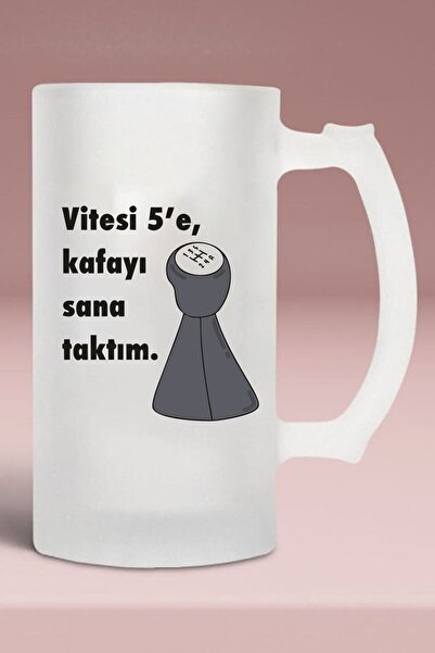 Vays Buzlu Cam Bira Bardağı - Kafayı Sana Taktım