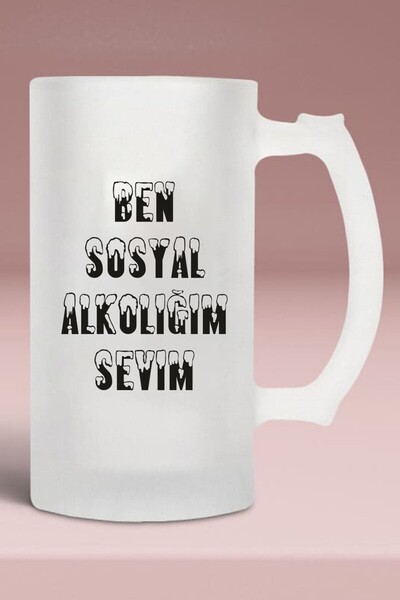 Vays Buzlu Cam  Bardağı - Ben Sosyal Alkoliğim