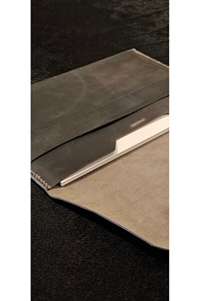 MAT Deri حافظة جلدية رمادية اللون لجهاز ماك بوك اير ماك بوك برو 13 بوصة متوافقة مع ماك بوك M1 M2 M3 M4