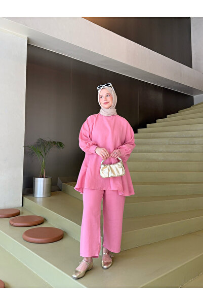 Moda Lippa Gül Kurusu Müslin Salaş Takım