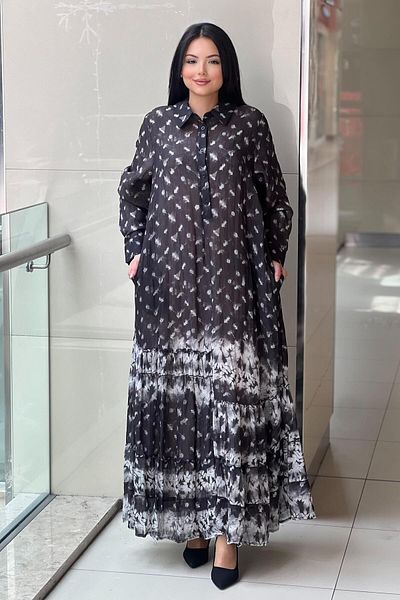 Mahal Lissmore Shirt Collar Half Button Decorated Dress