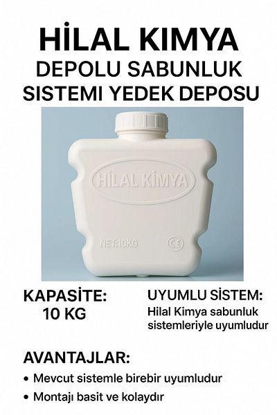 hilal kimya Soap Dispenser with Storage 10kg White