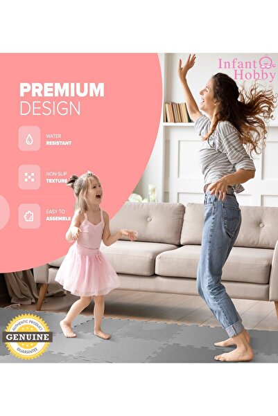 İnfant Hobby İnfant Hooby Premium Puzzle Köpük Karo Oyun Matı Seti 90x120 (12 ADET)