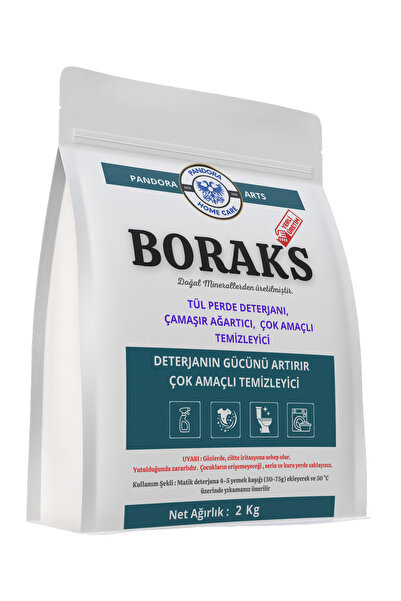 Pandora Arts Saf Boraks Toz 2000g Tül Perde Temizleyici Deterjan