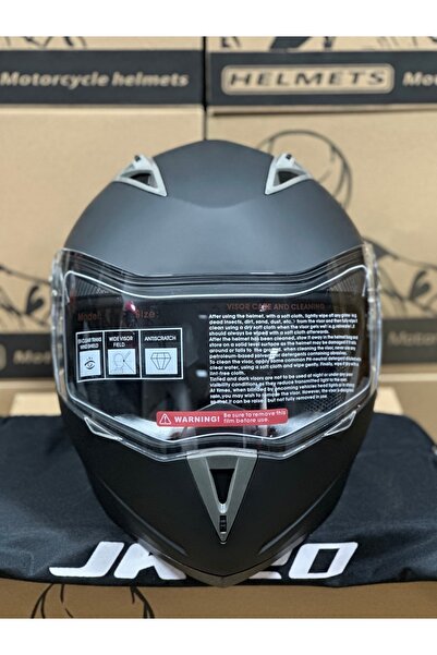 JK20 Çene Açılır Kask Fiyat/Performans Ürünü! Güneş Gözlüklü Mat Siyah Ncr Benzeri Motosiklet Kaskı