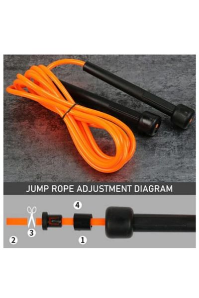 SyaMAG Fitness Rope with Slim Handles, Orange/Black, 275 cm