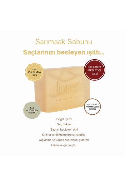 dionesse Natural Garlic Soap 120 Gr - Glycerin and Herbal Soap for Hair Cleaning and Care