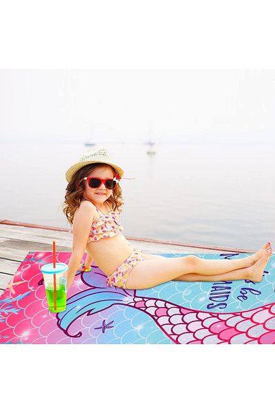Sozakko Mermaid Girl Child Sea Pool Bath Beach Towel