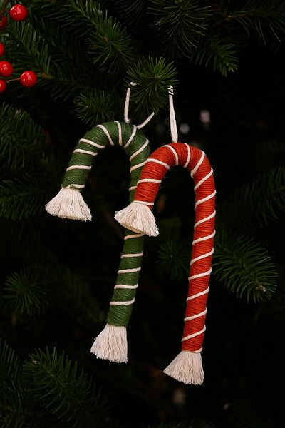 Emtory Home Red & Green Candy Candy Cane - 2-Piece Christmas Tree Ornament - New Year Decor - Candy Can