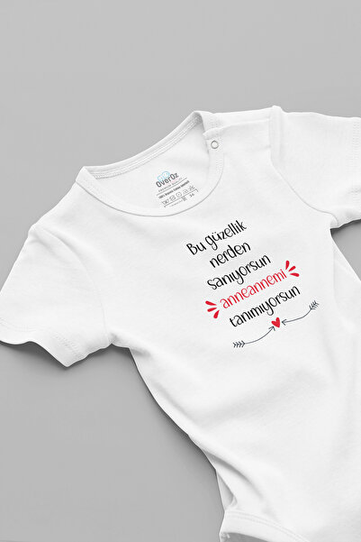 Overoz بدلة تجميل بأكمام قصيرة من القطن العضوي 100% للأم - بدلة أطفال بادي 5414