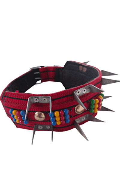 KASTAMONU BEYZADE YÖRESEL PAZARI Köpek tasması çivili boncuklu hasır tasma