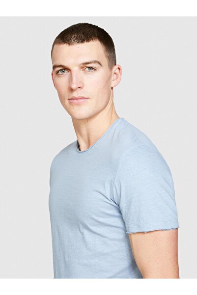 Sisley Ανδρικό μπλουζάκι με λαιμόκοψη 100% βαμβακερό λαιμόκοψη 3W9 - 324P3WF0S101K