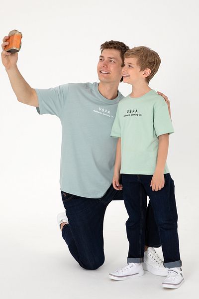 U.S. Polo Assn. Boy's Water Green Comfort Basic Crew Neck T-Shirt 50306513-Vr048