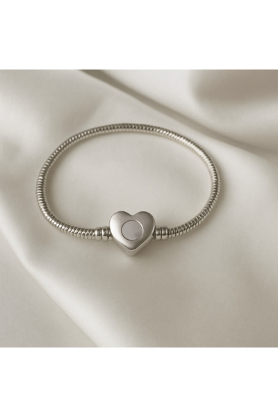 shop Charm Kalp Klipsli Yılan Zincir Bileklik – Yüksek Kalite Paslanmaz Çelik...