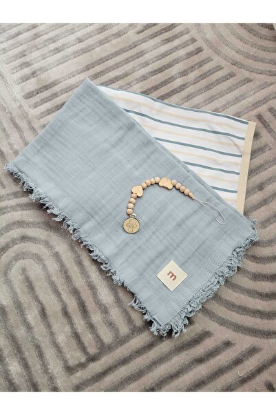 Minisse Incibaby 100% Cotton Pillar + Blanket + Pacifier Strap Gift Set 1 Piece