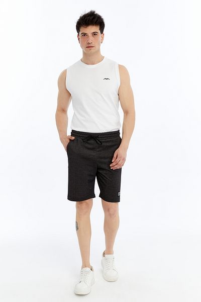 AXXEL Men's Gray Pique Fabric Shorts-S2186