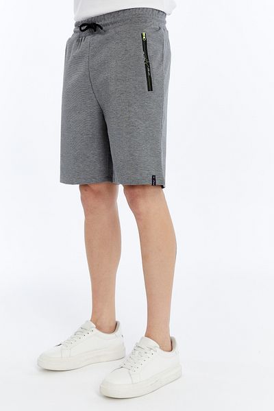 AXXEL Men's Gray Pocket Zipper Shorts-S2065