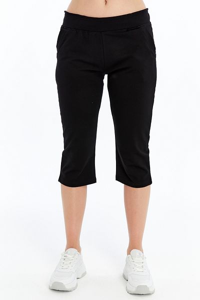 AXXEL Pantaloni de sport pentru femei Capri Black Plus Size-K292