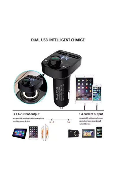 yumax Bluetooth Fm Transmitter Araç Kiti X8 | 15w Hızlı Şarj, Oto Çakmaklık, Usb Mp3 Çalar, Müzik Ve Radyo