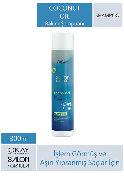 OKAY KOZMETİK SALON FORMULA İşlem Görmüş ve Aşırı Yıpranmış Saçlar İçin COCONUT Şampuan 300ml
