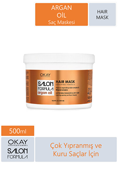 OKAYPROFESSIONNEL SALON FORMULA Çok Yıpranmış ve Kuru Saçlar İçin 3'lü ARGAN Saç Bakım Seti