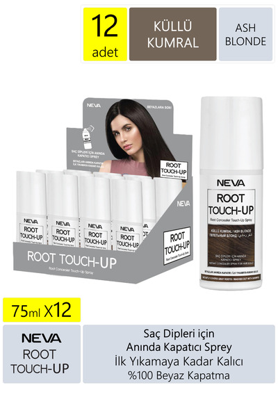 Neva Root Touch-up Kapatıcı Sprey - Küllü Kumral 12'li Paket