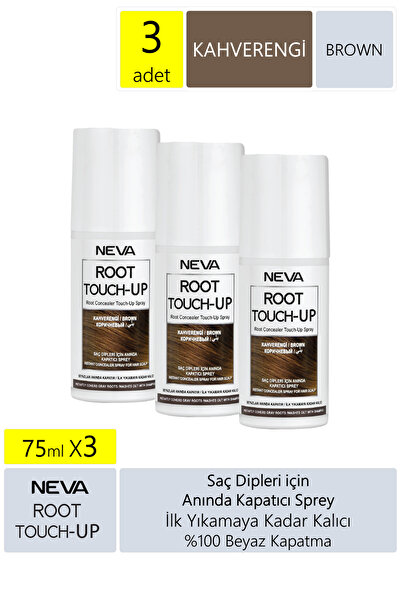 Root Touch-Up Neva Root Touch Up Kapatıcı Sprey 75 Ml Kahve 3 Adet