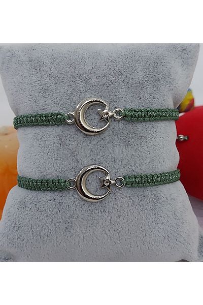 Nej Turkish Flag Symbol Macrame Bracelet Double