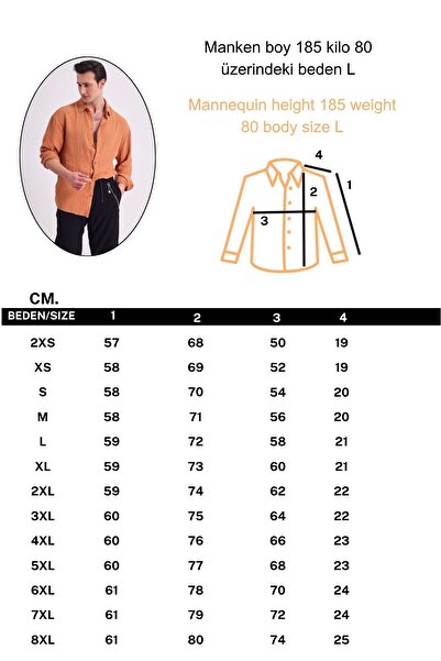 RELAXL Ανδρικό μακρυμάνικο πουκάμισο από 100% βαμβάκι Oversize Tan Color Summer Muslin