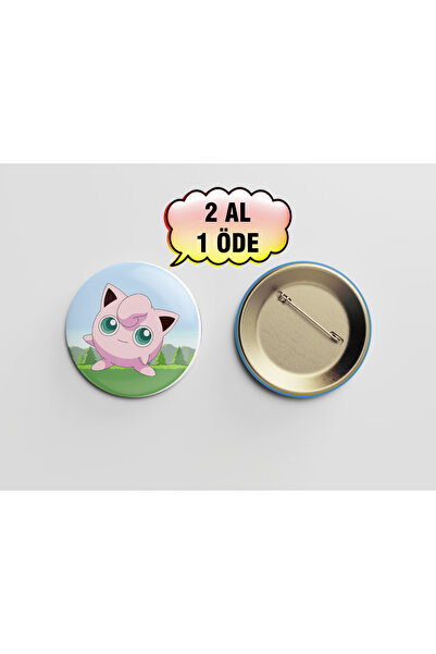 Akumastik Pokemon Jiggly Puff 44m İğneli Buton Rozet - Anime