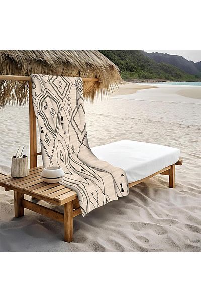 Doruklar Home Collection Πετσέτα θαλάσσης με μίνιμαλ αφηρημένο σχέδιο Peshtemal 80x160 CM NRM03