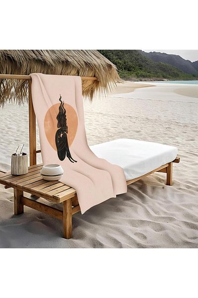 Doruklar Home Collection Πετσέτα θαλάσσης παραλίας με μοτίβο Virgo 80x160 CM