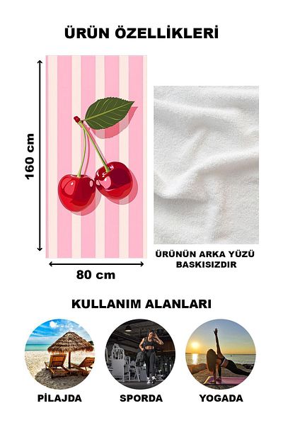 Doruklar Home Collection Πετσέτα θαλάσσης Modren Denkle - 80x160 CM Aqua51