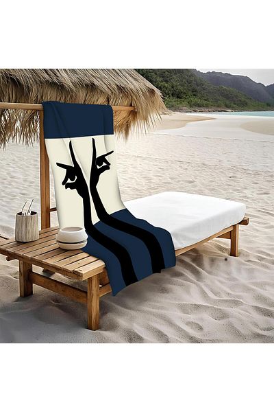 Doruklar Home Collection Πετσέτα θάλασσας με μοντέρνα σχέδια ψηφιακής εκτύπωσης 80x160 cm Fı013