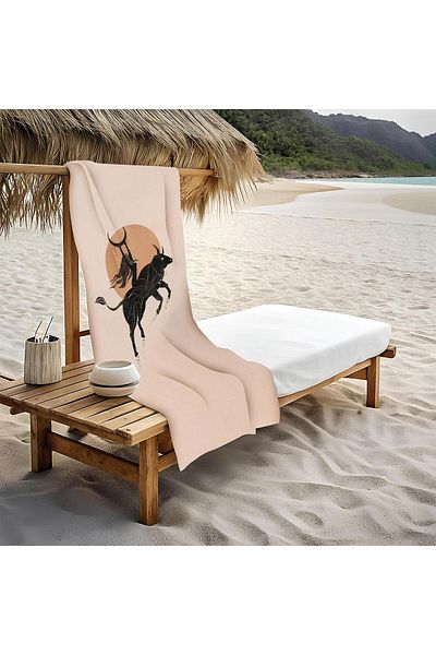 Doruklar Home Collection Πετσέτα θαλάσσης παραλίας με σχέδιο Taurus 80x160 CM AST17
