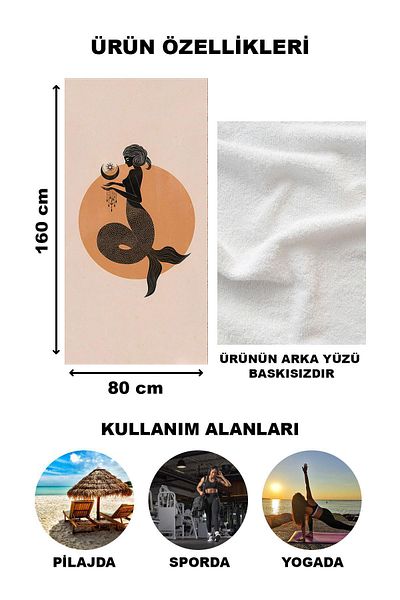 Doruklar Home Collection Πετσέτα θαλάσσης παραλίας με σχέδια Capricorn 80x160 CM - AST21