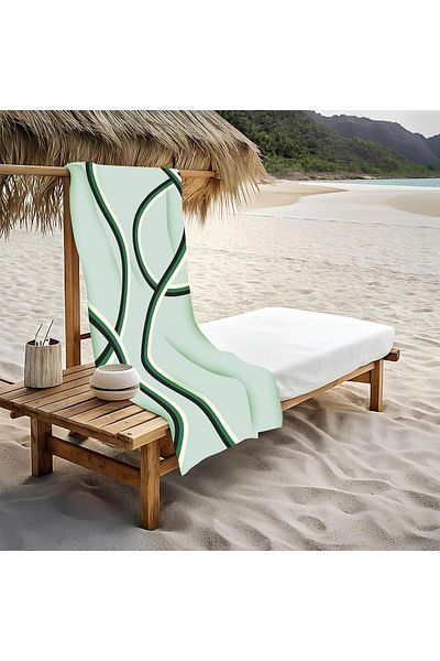 Doruklar Home Collection Πετσέτα θαλάσσης με μοντέρνο σχέδιο - 80x160 CM, Aqua73