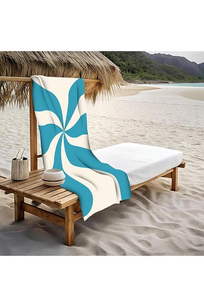 Doruklar Home Collection Πετσέτα θαλάσσης με μοντέρνο σχέδιο 80x160 CM - Aqua07