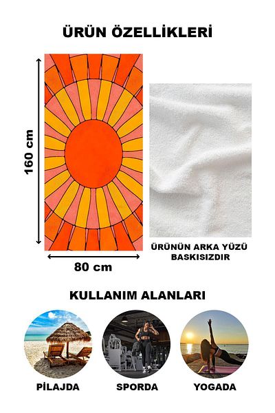 Doruklar Home Collection Πετσέτα θαλάσσης με μοντέρνο σχέδιο Peshtemal 80x160 CM OPT25