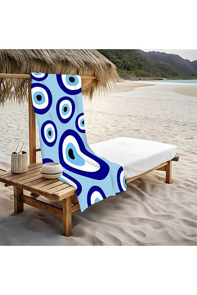 Doruklar Home Collection Εκτύπωση με μοτίβο Evil Eye Bead Peshtemal 80x160 CM
