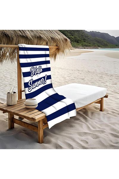Doruklar Home Collection Hello Summer Stripe Πετσέτα θαλάσσης με μοτίβο Peshtemal 80x160 CM SPC04