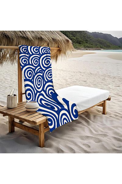 Doruklar Home Collection Πετσέτα θαλάσσης με μοντέρνο σχέδιο Peshtemal 80x160 CM Aqua29