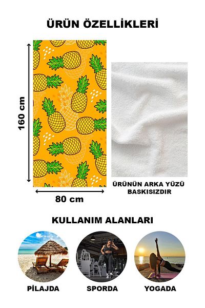 Doruklar Home Collection Πετσέτα θαλάσσης Peshtemal με μοντέρνο σχέδιο 80x160 CM